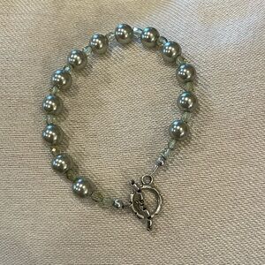 Faux Pearl and Crystal Bracelet - handmade, new